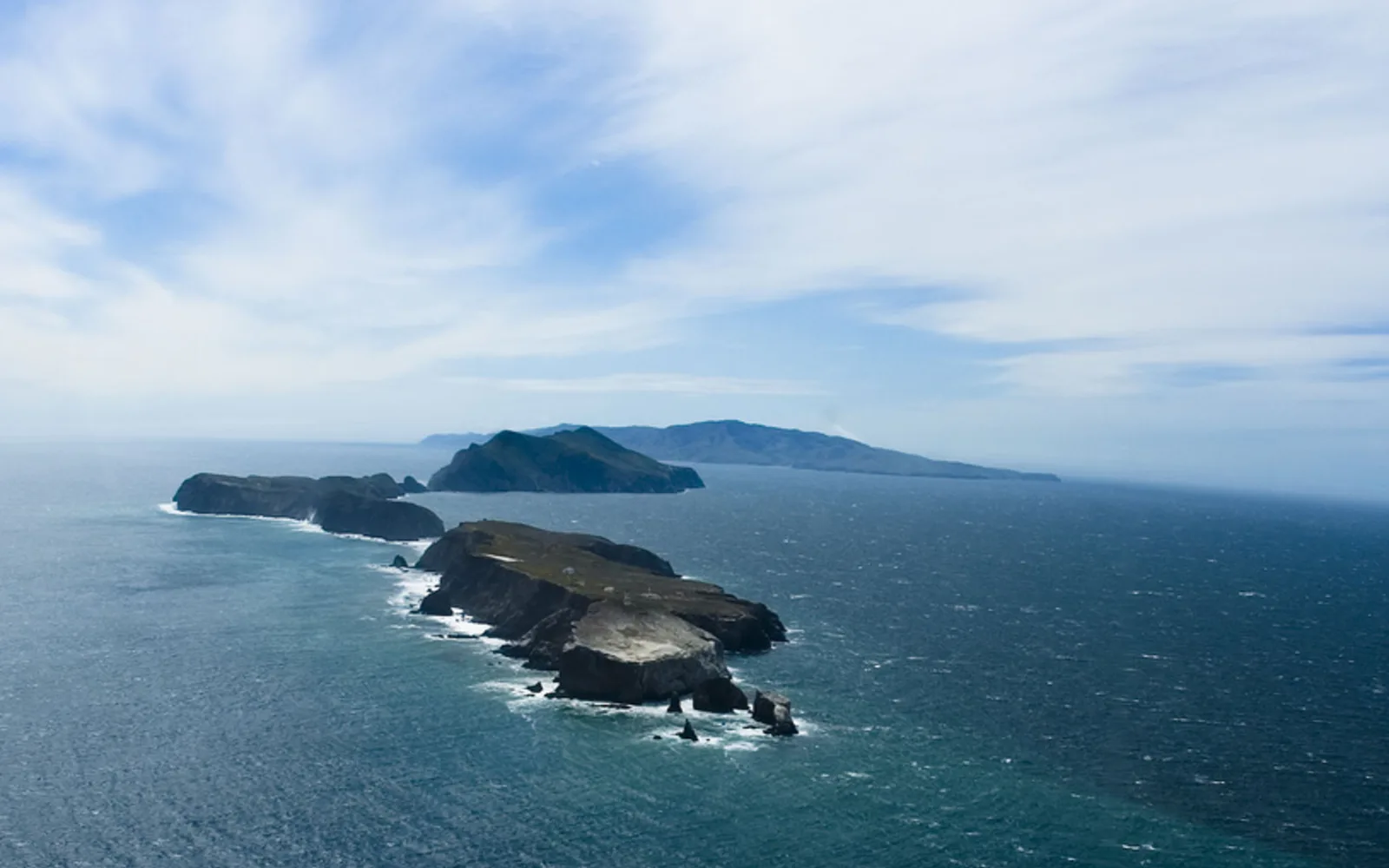 Aerial view of Channel Islands in the Pacific Ocean off California coast
